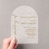 Ivory Leaves Wedding Acrylic Acryl Uitnodigingen (Insitu (Draagbaar))