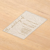 Ivory Leaves Wedding Acrylic Matte Acryl Uitnodigingen (Laagn)