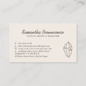 Ivory Linen Color Stone Diamond Visitekaartje (Achterkant)