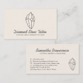 Ivory Linen Color Stone Diamond Visitekaartje (Voorkant / Achterkant)