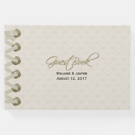 Ivory Linen look Custom Wedding Guest Book Gastenboek