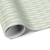 Ivory Lines on Pastel Green Cadeaupapier (Rol Hoek)