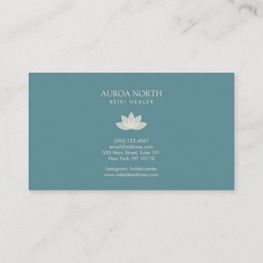 Ivory Lotus Flower Custom Name Yoga Visitekaartje (Achterkant)