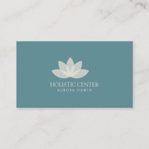Ivory Lotus Flower Custom Name Yoga Visitekaartje