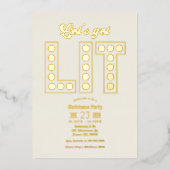 Ivory Luxe Let's Get Lit Retro Christmas Party Folie Uitnodiging (Voorkant)