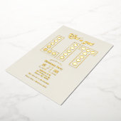 Ivory Luxe Let's Get Lit Retro Christmas Party Folie Uitnodiging (Gedraaid)