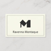 Ivory Luxury Personalized Monogram Letter Name Visitekaartje (Voorkant)