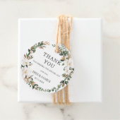 Ivory Magnolia Bloemen Groen Bruiloft Dank u Bedankjes Labels (In situ)