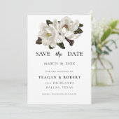 Ivory Magnolia blosans Save The Date (Staand voorkant)