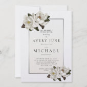Ivory Magnolia blossom Invitation Kaart (Voorkant)