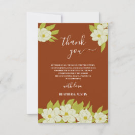 Ivory Magnolia Flower Rusty Wedding Bedankt