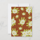 Ivory Magnolia Flower Rusty Wedding Bedankt (Achterkant)