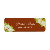 Ivory Magnolia Flower Rusty Wedding Etiket (Voorkant)
