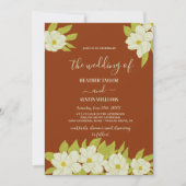 Ivory Magnolia Flower Rusty Wedding Kaart (Voorkant)