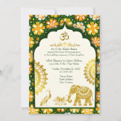 Ivory Mandala Moghul Arch hindu Wedding Kaart (Voorkant)