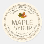 Ivory Maple Leaf Maple Syrup bewerkbaar label (Voorkant)