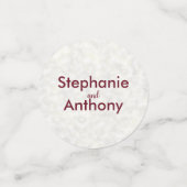 Ivory Marbe Wedding met Bourgondische kalligrafie Confetti (Kleine voorkant)