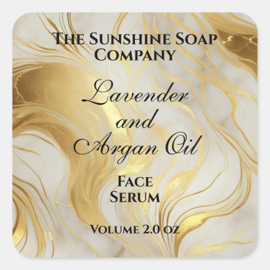 Ivory marble and gold foil dropper bottle label (Voorkant)