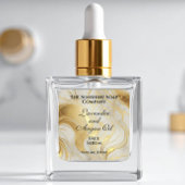 Ivory marble and gold foil dropper bottle label