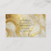 Ivory Marble and Gold Glitter Business Card Visitekaartje (Achterkant)