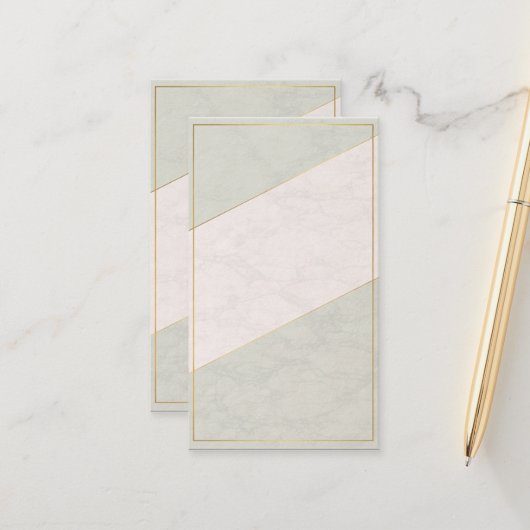 Ivory Marble Blank Appointment Card – Gold Accent Afsprakenkaartje (Voorkant / Achterkant in situ)