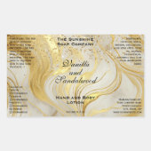 Ivory Marble & Gold Glitter Cosmetics Bottle Label (Voorkant)