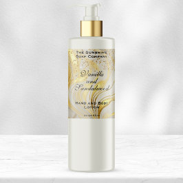 Ivory Marble & Gold Glitter Cosmetics Bottle Label