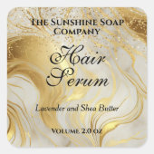 Ivory marble & gold glitter dropper bottle label (Voorkant)