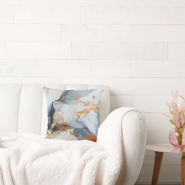 Ivory Marble with Gold & Rust Veins Kussen (Bank)