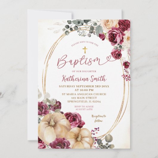 Ivory Marsala Pompoendoop Kaart (Voorkant)