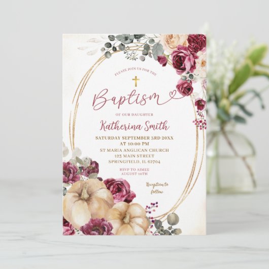 Ivory Marsala Pompoendoop Kaart (Staand voorkant)