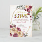 Ivory Marsala Pumpkin Baby shower Kaart (Staand voorkant)