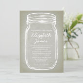 Ivory Mason Jar Wedding Invitations Kaart (Staand voorkant)