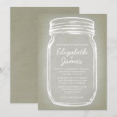 Ivory Mason Jar Wedding Invitations Kaart (Voorkant / Achterkant)