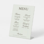Ivory Minimalist Boho Wedding Menu Reclamebord Met Voetstuk (Voorkant)