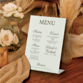 Ivory Minimalist Boho Wedding Menu Reclamebord Met Voetstuk