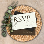 Ivory Minimalist Boho Wedding RSVP Response Card Informatiekaartje