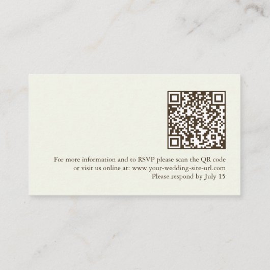 Ivory Minimalist Boho Wedding RSVP Response Card Informatiekaartje (Achterkant)