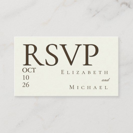 Ivory Minimalist Boho Wedding RSVP Response Card Informatiekaartje (Voorkant)