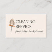 Ivory minimalist Janitorial Handy Mop Cleaning Visitekaartje (Voorkant)