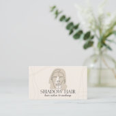 Ivory minimalist Makeup Woman Face Hair Visitekaartje (Staand voorkant)