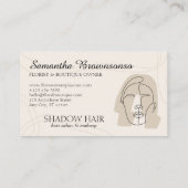 Ivory minimalist Makeup Woman Face Hair Visitekaartje (Achterkant)