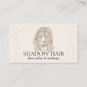 Ivory minimalist Makeup Woman Face Hair Visitekaartje (Voorkant)