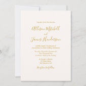 Ivory Minimalist Simple Script Wedding Photo Kaart (Voorkant)