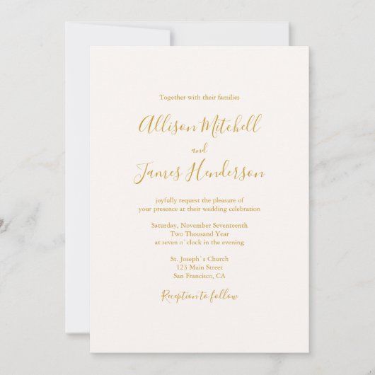 Ivory Minimalist Simple Script Wedding Photo Kaart (Voorkant)