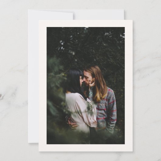 Ivory Minimalist Simple Script Wedding Photo Kaart (Achterkant)