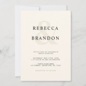 Ivory minimalistisch ampersand, alles in één bruil kaart (Voorkant)