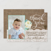 Ivory Mint Baptism of 1st Commune Hartelijk dank Bedankkaart (Voorkant / Achterkant)