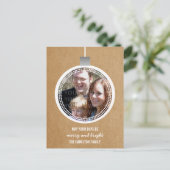 Ivory Mod Ornament Holiday Foto Briefkaart (Staand voorkant)