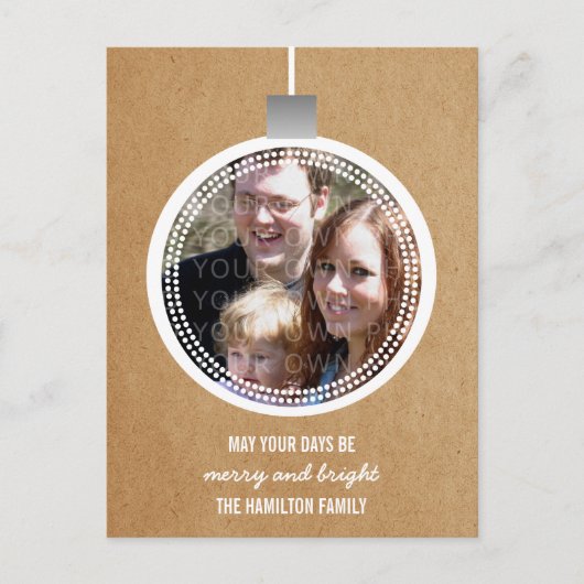 Ivory Mod Ornament Holiday Foto Briefkaart (Voorkant)
